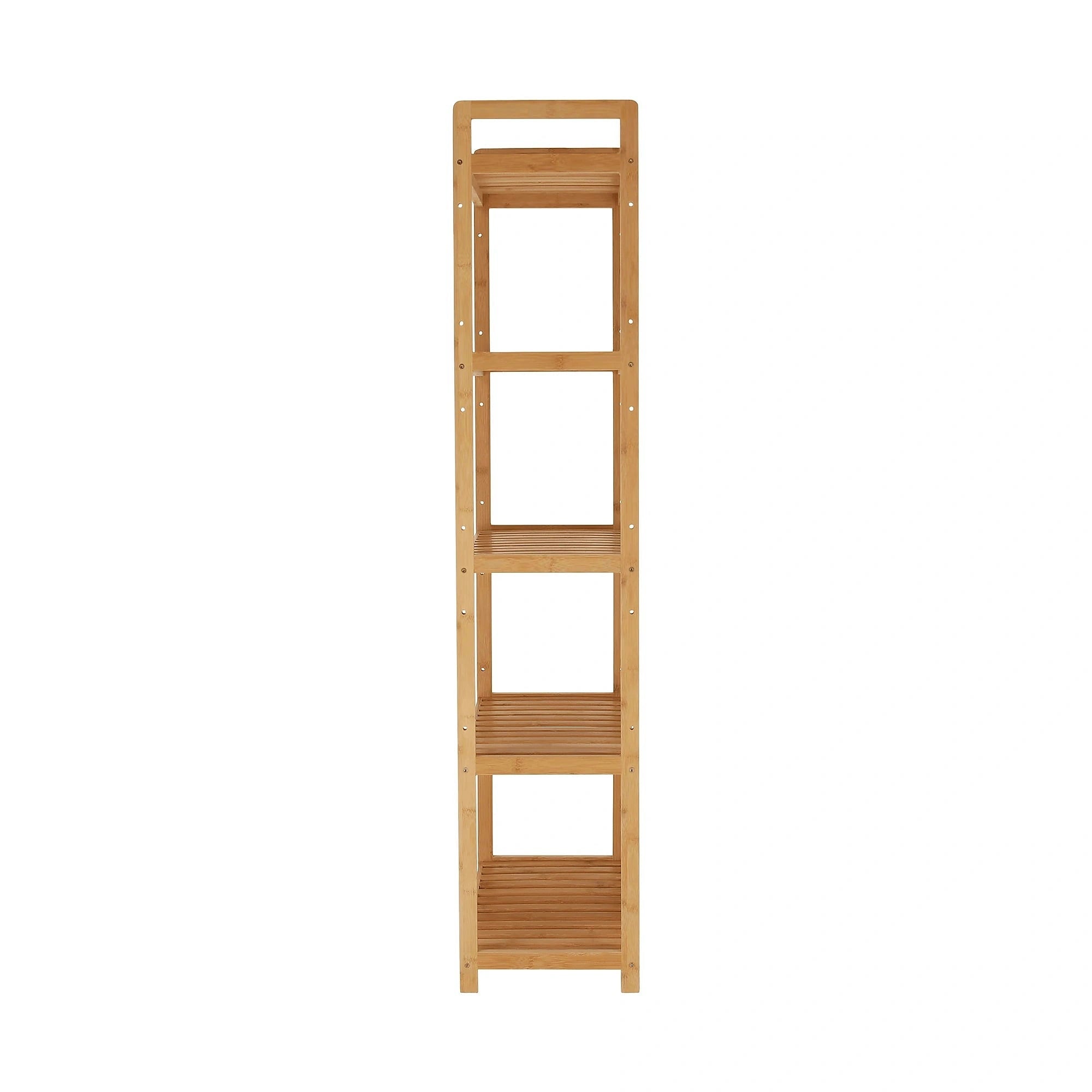 Etajera FIORE TIP 3, bambus natural lacuit, 53x26x128 cm