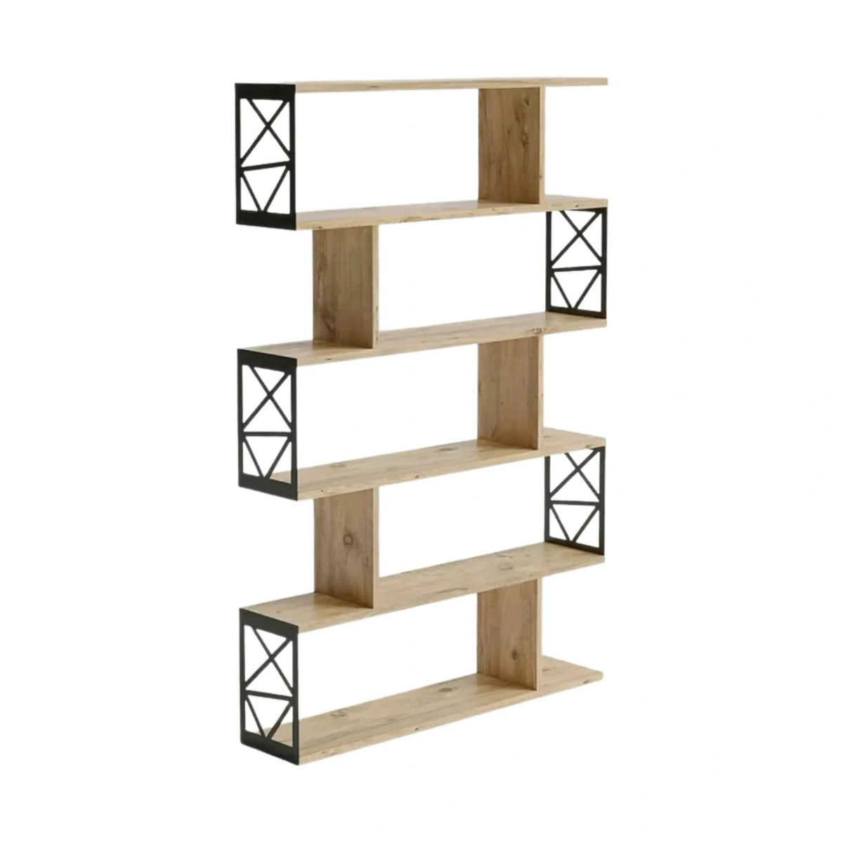 Etajera FRN-12032, stejar/negru, PAL melaminat/metal, 90x20x138 cm