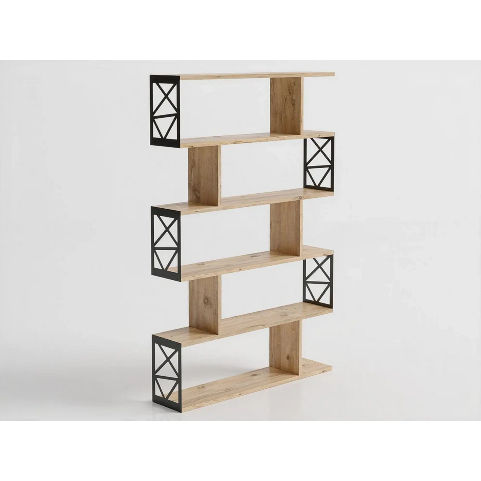 Etajera FRN-12032, stejar/negru, PAL melaminat/metal, 90x20x138 cm