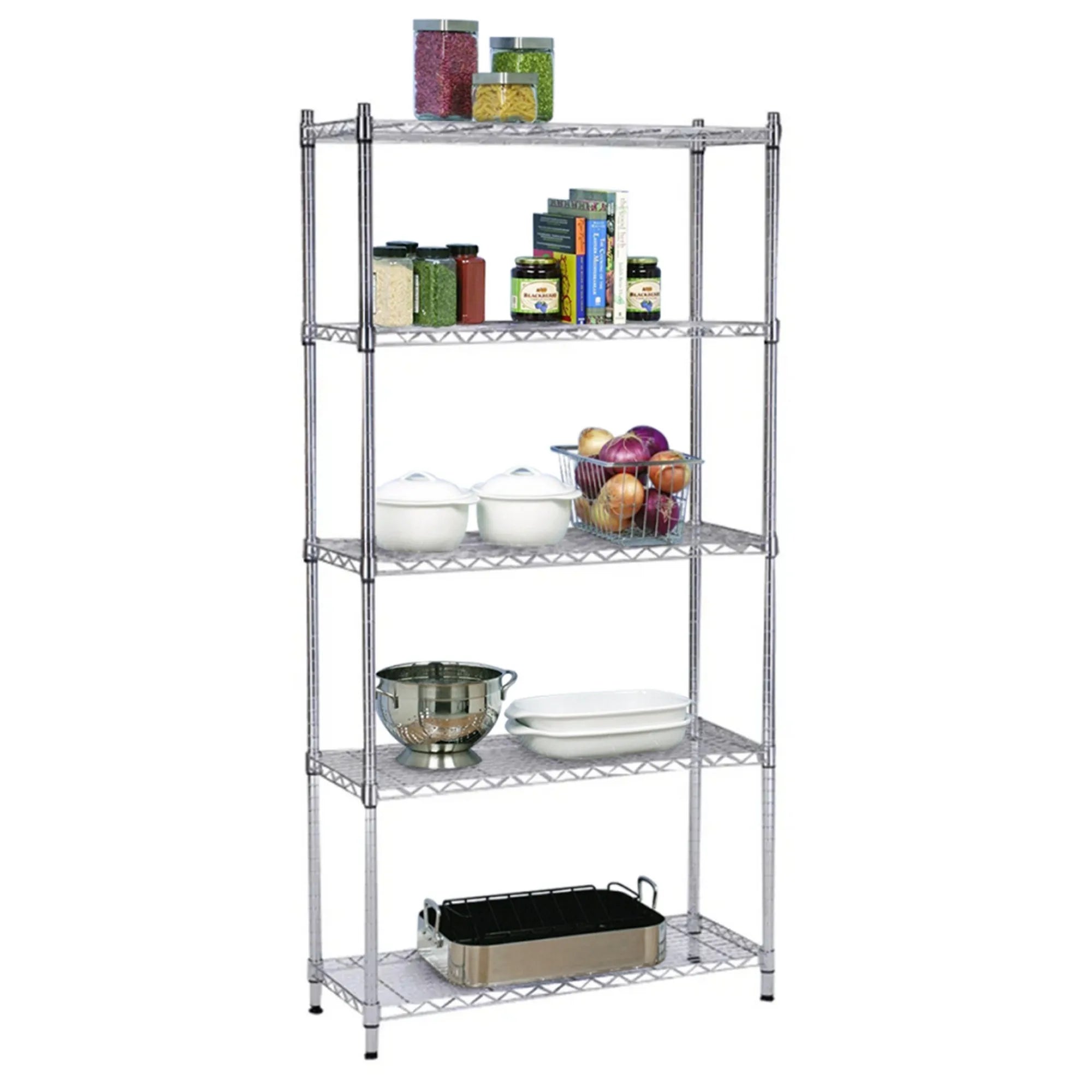 Etajera JUVEN, crom, otel, 90x45x180 cm