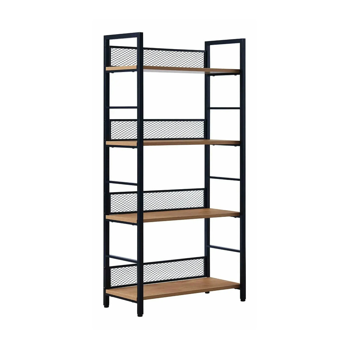 Etajera KELER TIP 1, negru/stejar, DTD laminat/metal, 60x28x121 cm