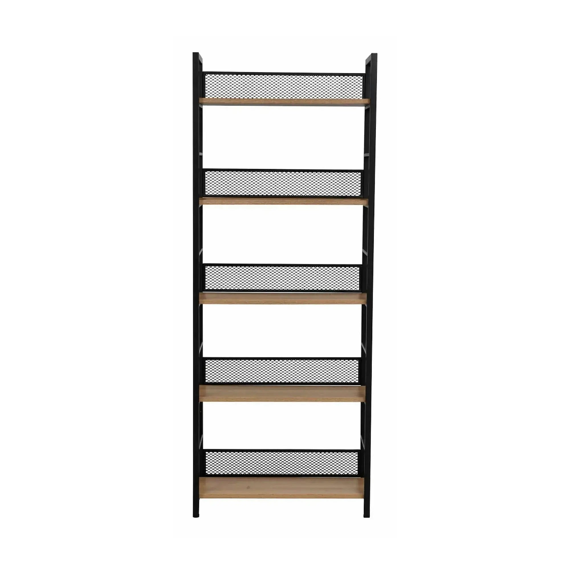 Etajera KELER TIP 2, negru/stejar, metal/DTD laminat, 60x28x154 cm