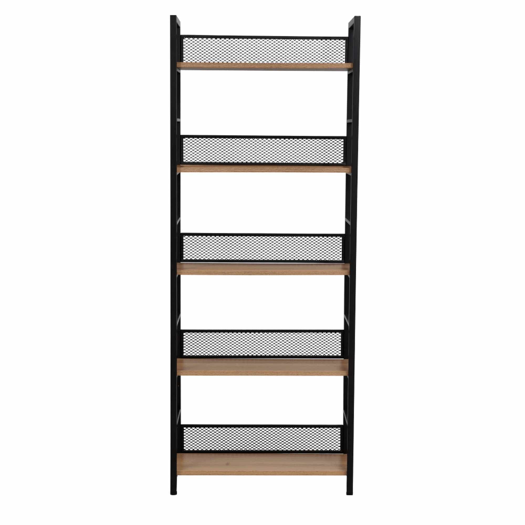 Etajera KELER TIP 2, negru/stejar, metal/DTD laminat, 60x28x154 cm