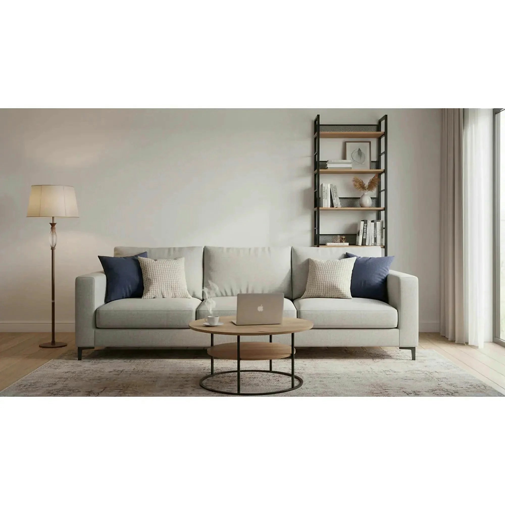 Etajera KELER TIP 3, negru/stejar, metal/DTD laminat, 60x28x187 cm