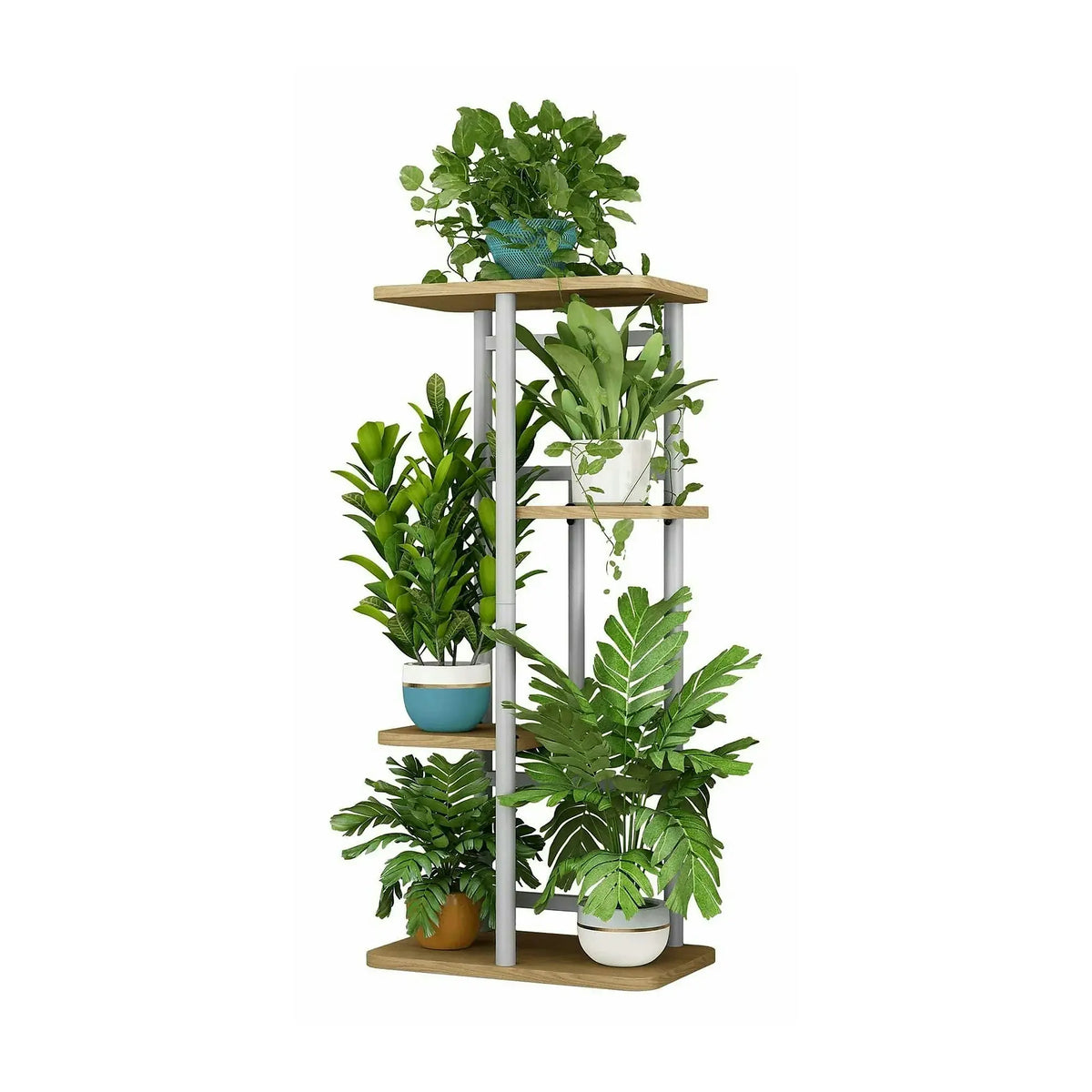Etajera LEDOR TIP 1, alb/stejar sonoma, DTD/metal, 36x24x74 cm