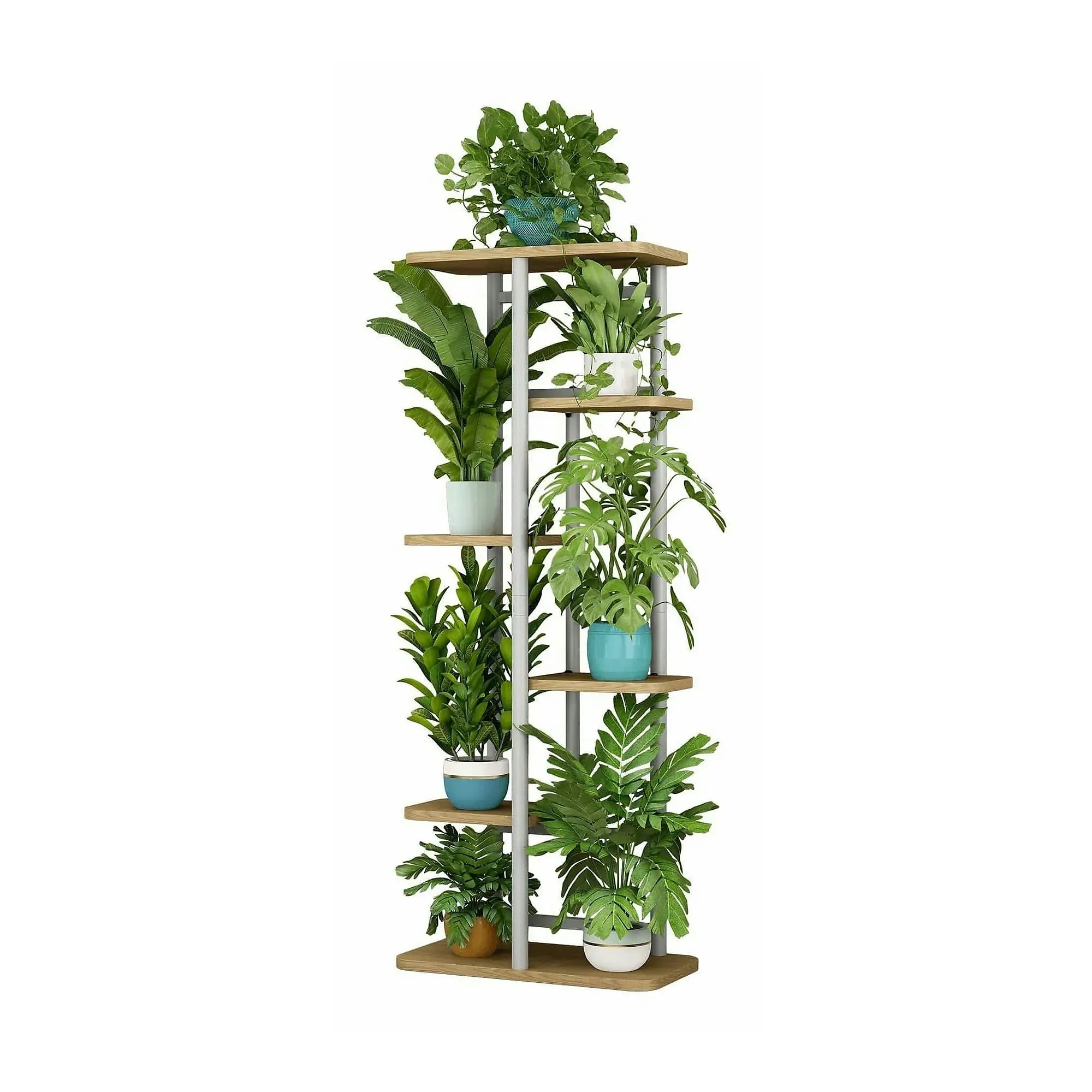 Etajera LEDOR TIP 2, stejar sonoma/alb, DTD/metal, 36x24x106 cm