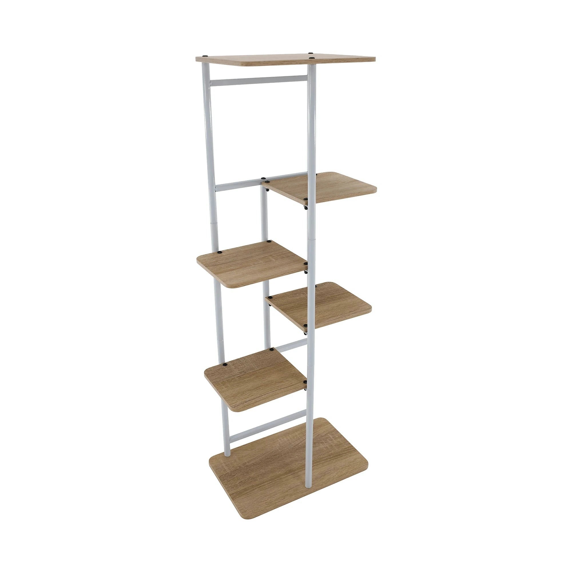 Etajera LEDOR TIP 2, stejar sonoma/alb, DTD/metal, 36x24x106 cm