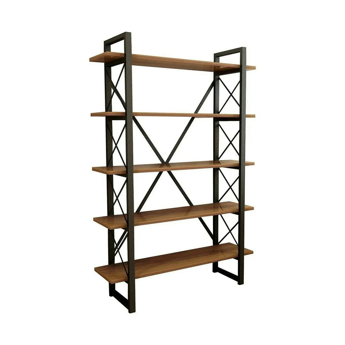Etajera living NERO ELIT, nuc/negru, PAL melaminat, 90x34x180 cm