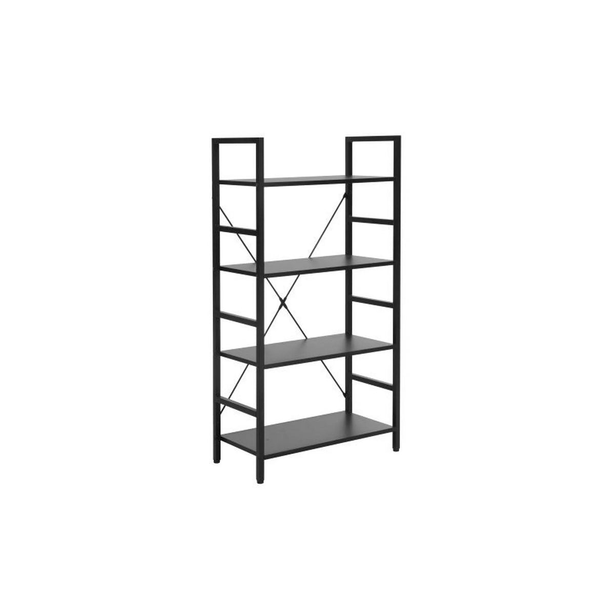Etajera LOFT R4, negru, PAL laminat/metal, 60x30x115 cm