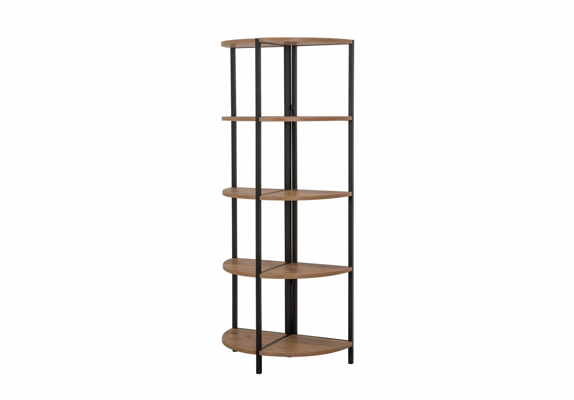 Etajera MONA RAFIX, stejar sonoma/negru, PAL melaminat/metal, 66x34x155 cm