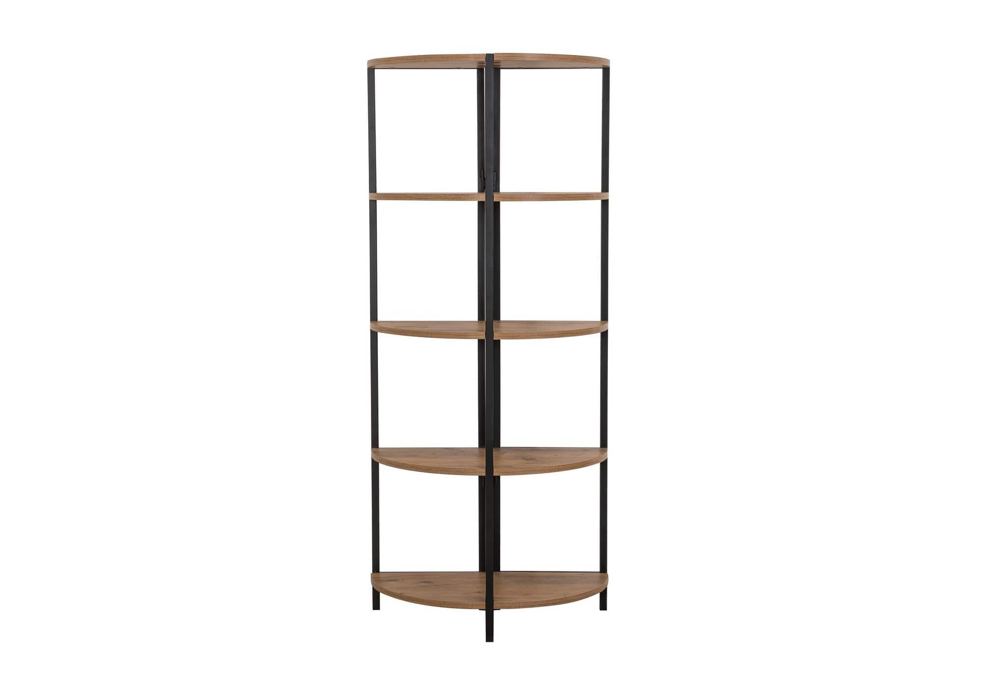 Etajera MONA RAFIX, stejar sonoma/negru, PAL melaminat/metal, 66x34x155 cm