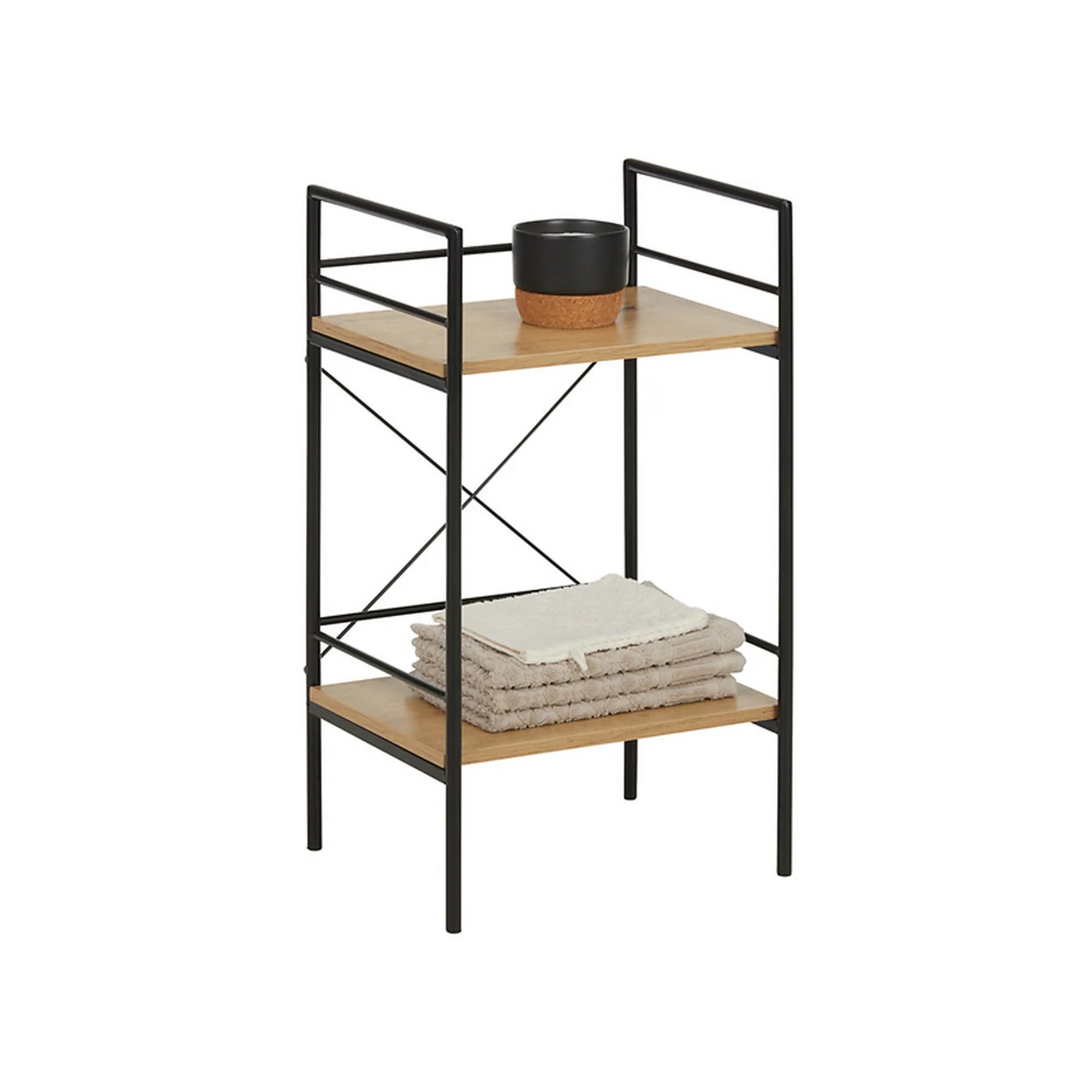 Etajera MOSEL, stejar/negru, 34x27x62 cm