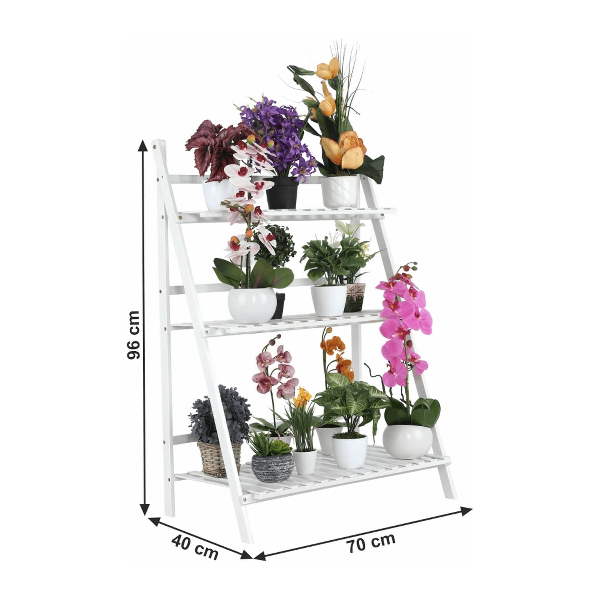 Etajera NEPEL TYP 1, alb, bambus, 70x40x96 cm