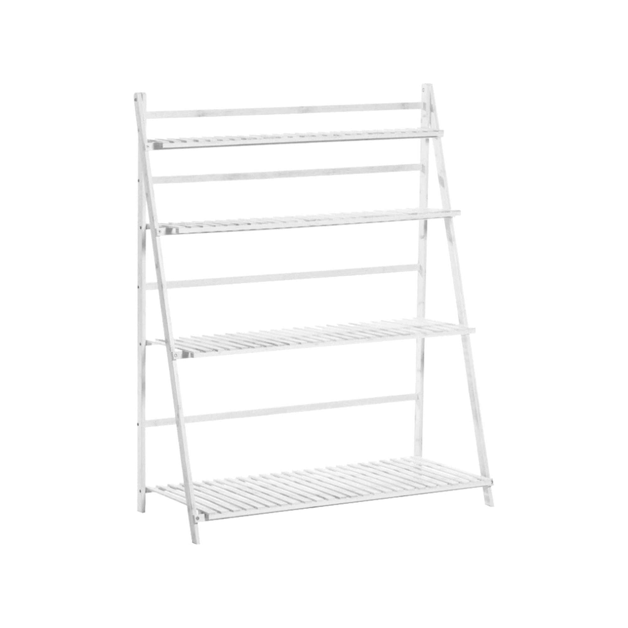 Etajera NEPEL TYP 2, alb, bambus, 70x47x122 cm