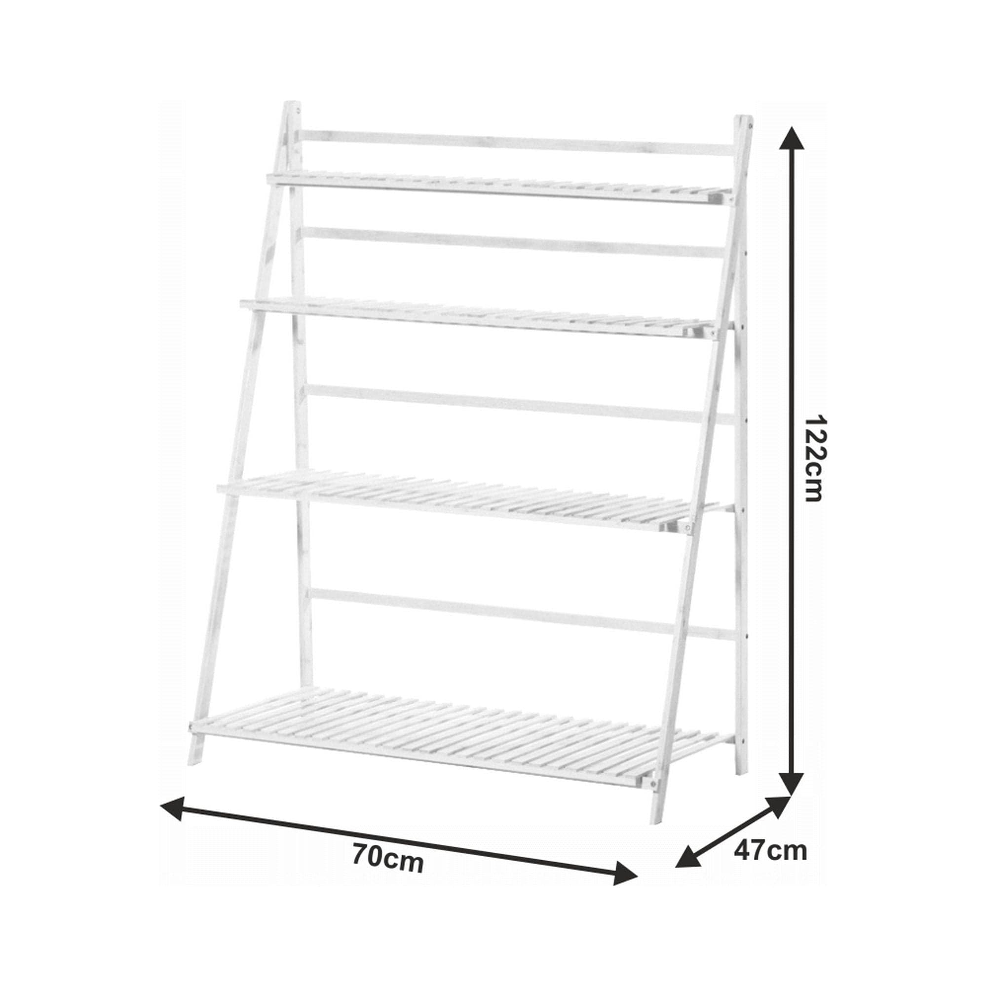 Etajera NEPEL TYP 2, alb, bambus, 70x47x122 cm