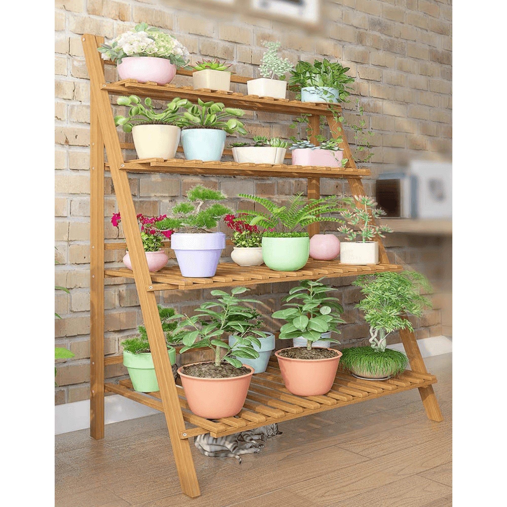 Etajera NEPEL TYP 2, stejar natural, bambus, 70x47x122 cm