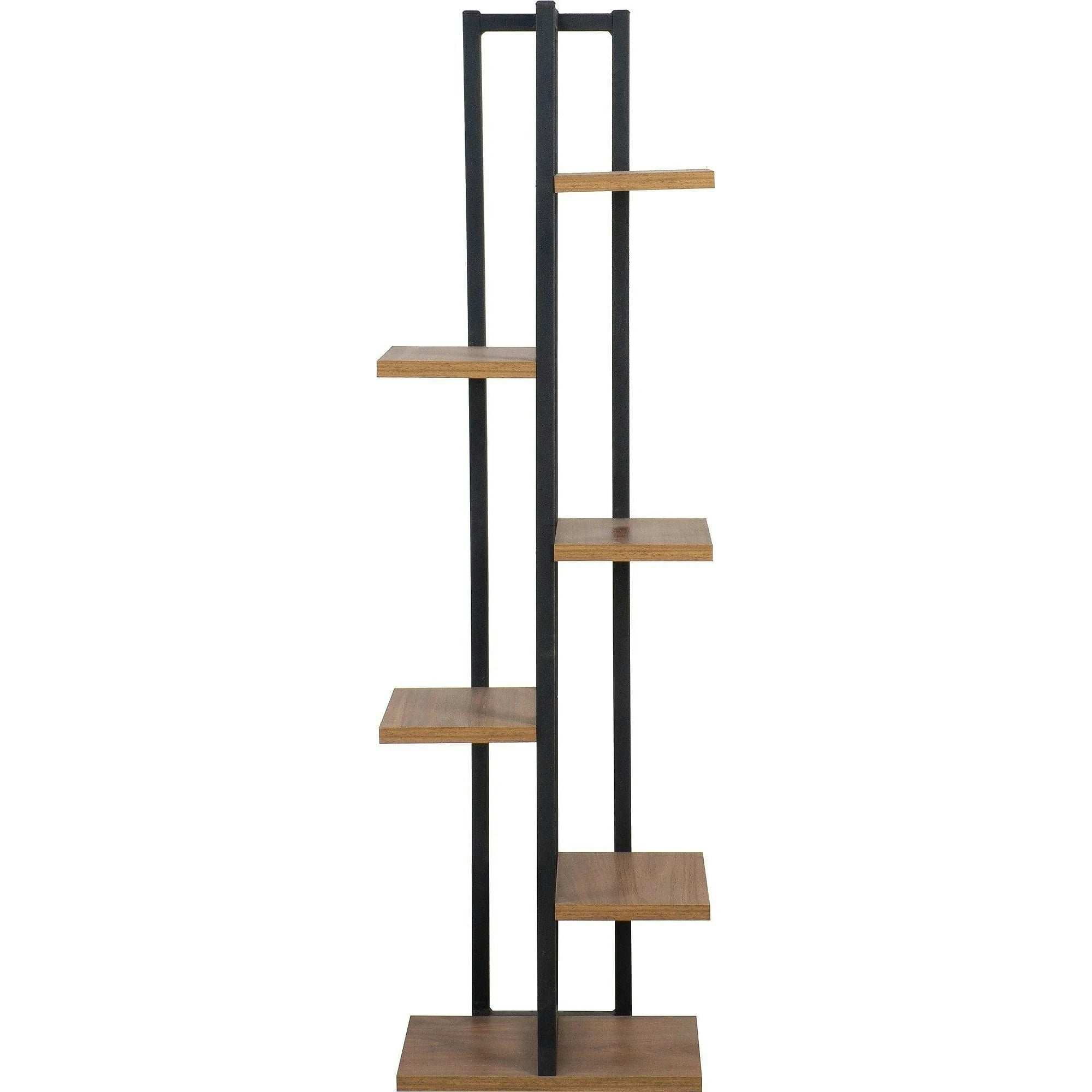 Etajera NINA, stejar/negru, PAL melaminat/metal, 34x19x120 cm