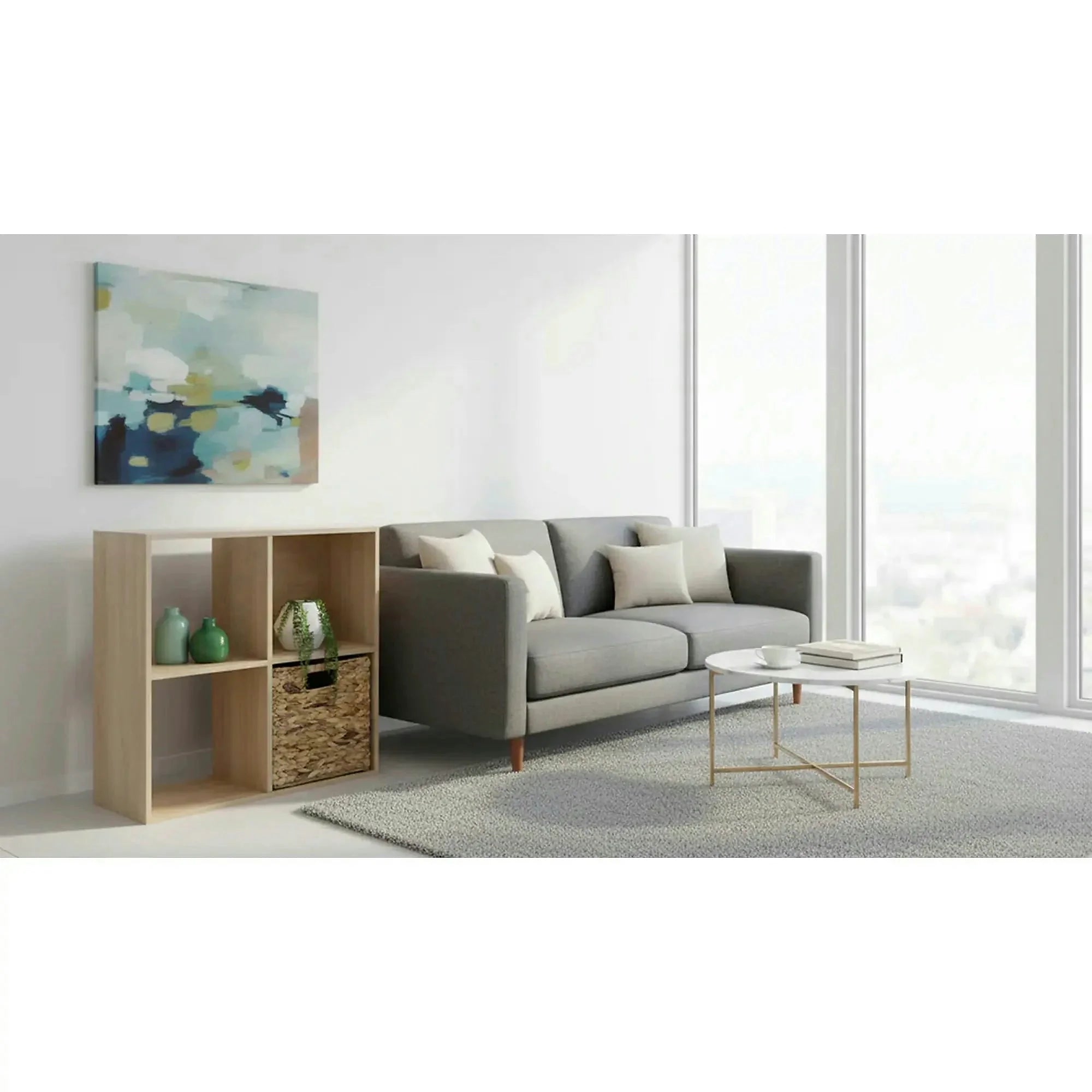 Etajera PRETO, stejar natural, PAL infoliat, 60x28x60 cm