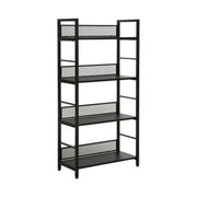 Etajera RAW R4, negru, PAL laminat/metal, 60x28x121 cm