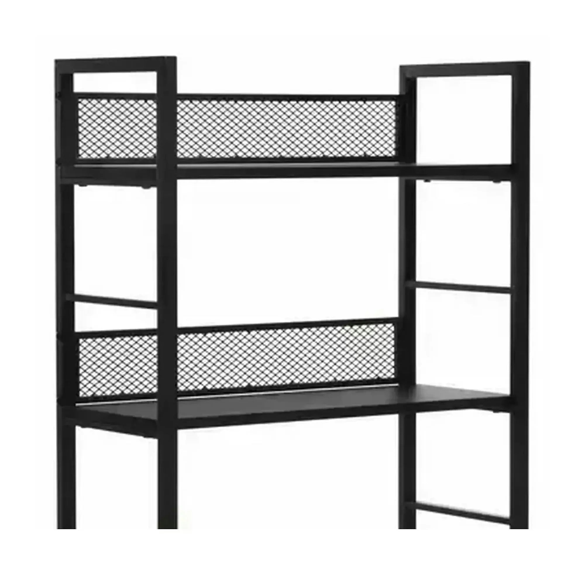 Etajera RAW R4, negru, PAL laminat/metal, 60x28x121 cm