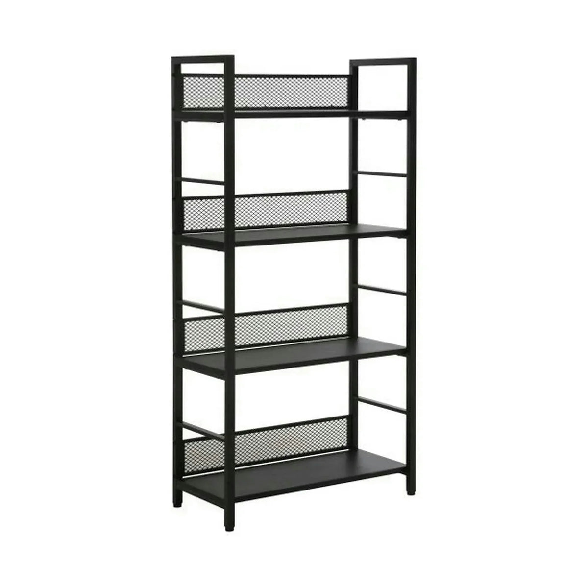 Etajera RAW R5, negru, PAL laminat/metal, 60x28x154 cm