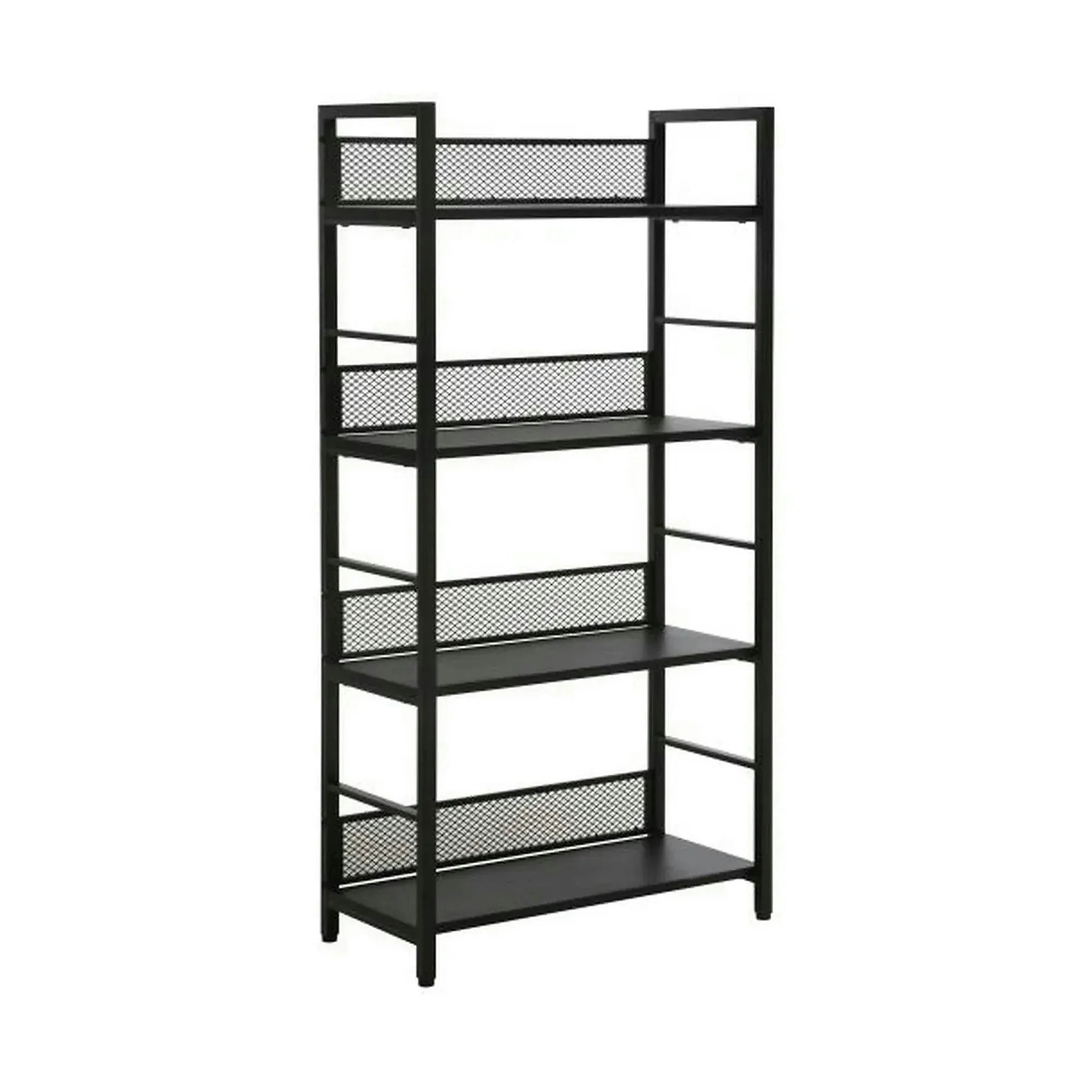 Etajera RAW R5, negru, PAL laminat/metal, 60x28x154 cm