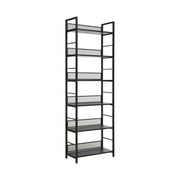Etajera RAW R6, negru, PAL laminat/metal, 60x28x187 cm
