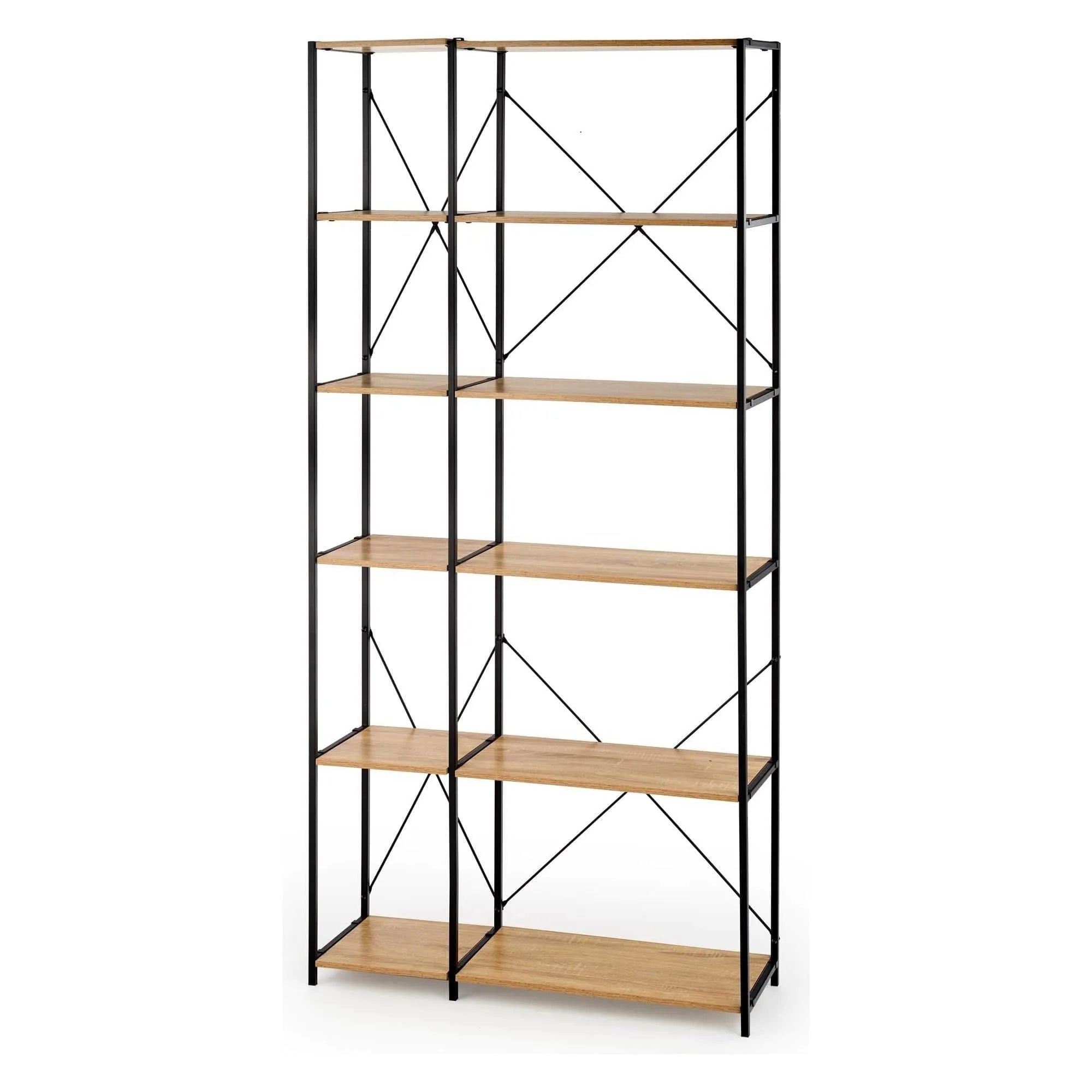 Etajera REG19, stejar sonoma/negru, 90x30x190 cm