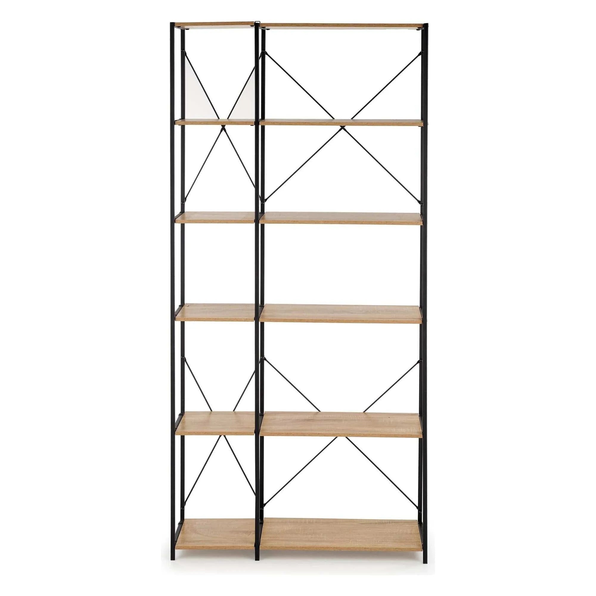 Etajera REG19, stejar sonoma/negru, 90x30x190 cm