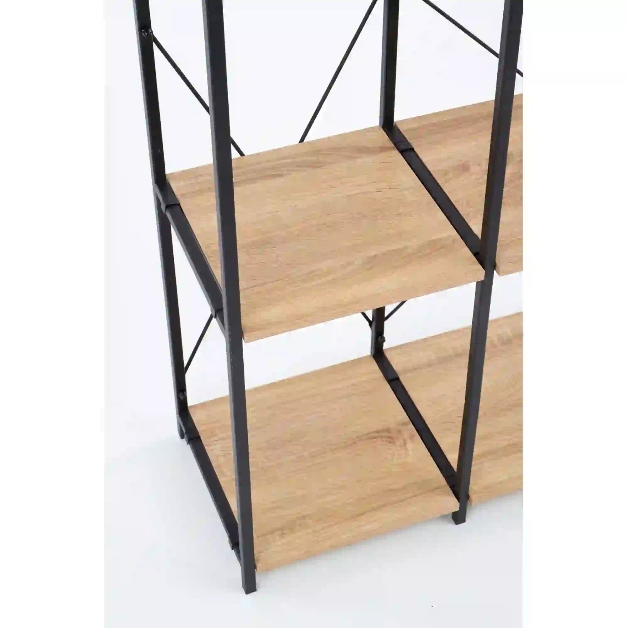 Etajera REG19, stejar sonoma/negru, 90x30x190 cm