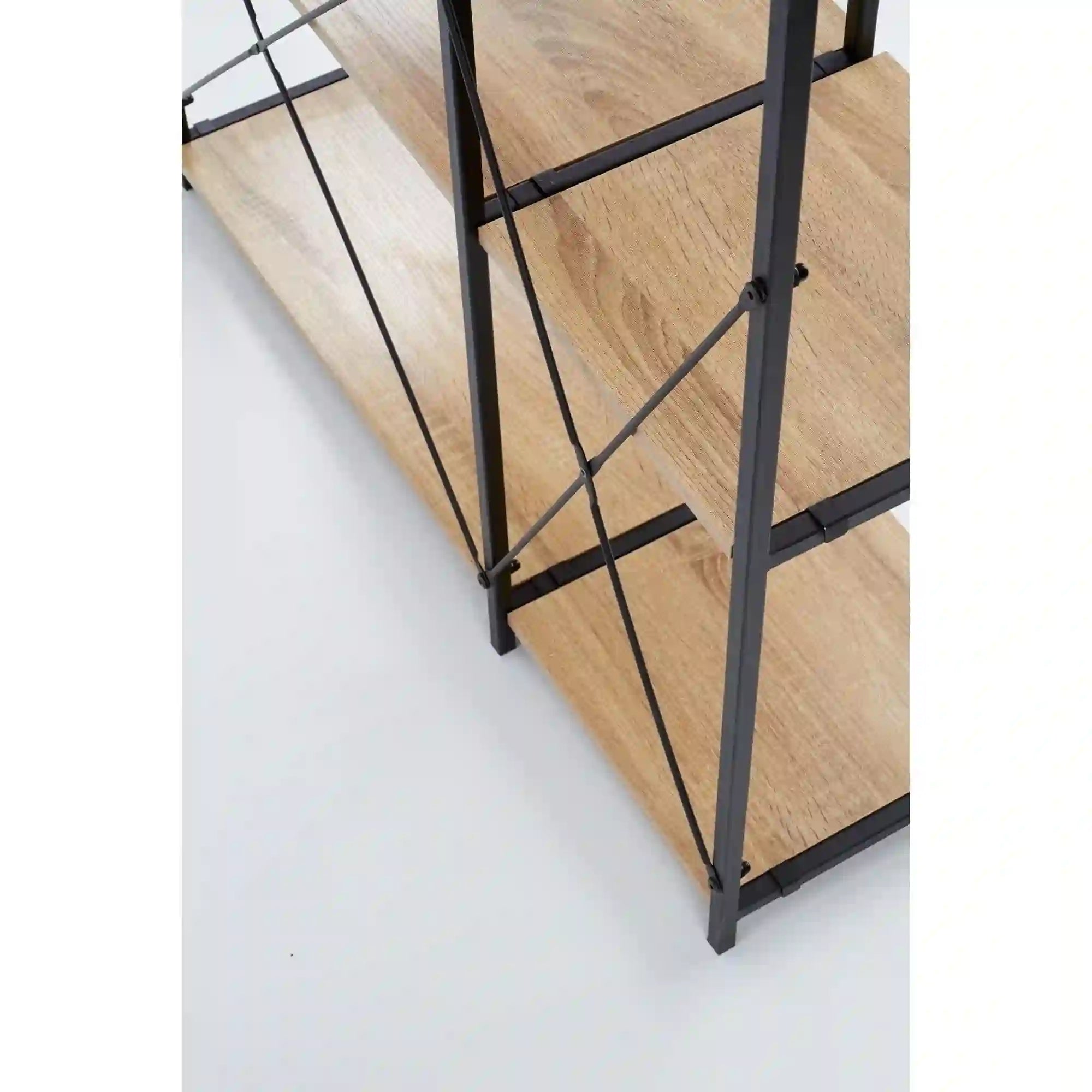 Etajera REG19, stejar sonoma/negru, 90x30x190 cm