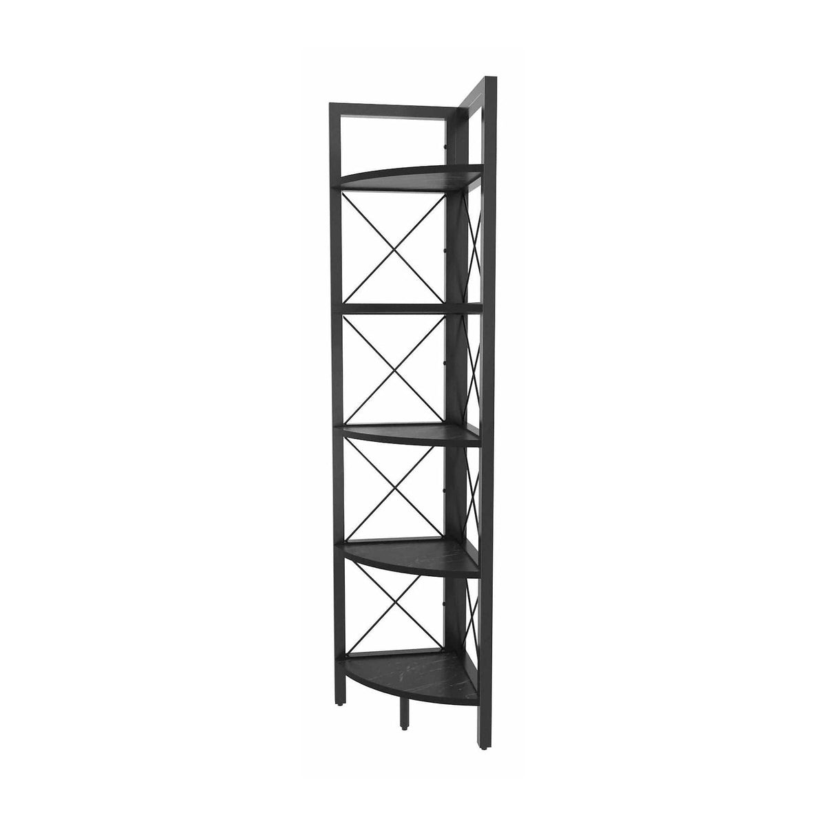 Etajera REMO, negru cu efect de marmura, PAL melaminat, 31x33x160 cm