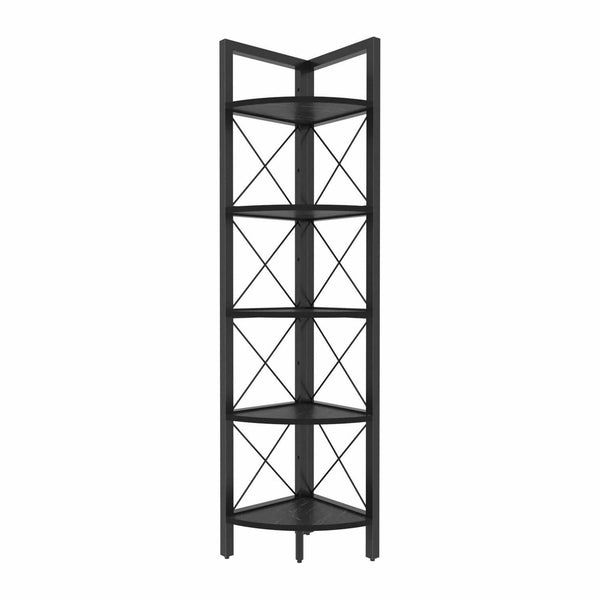 Etajera REMO, negru cu efect de marmura, PAL melaminat, 31x33x160 cm