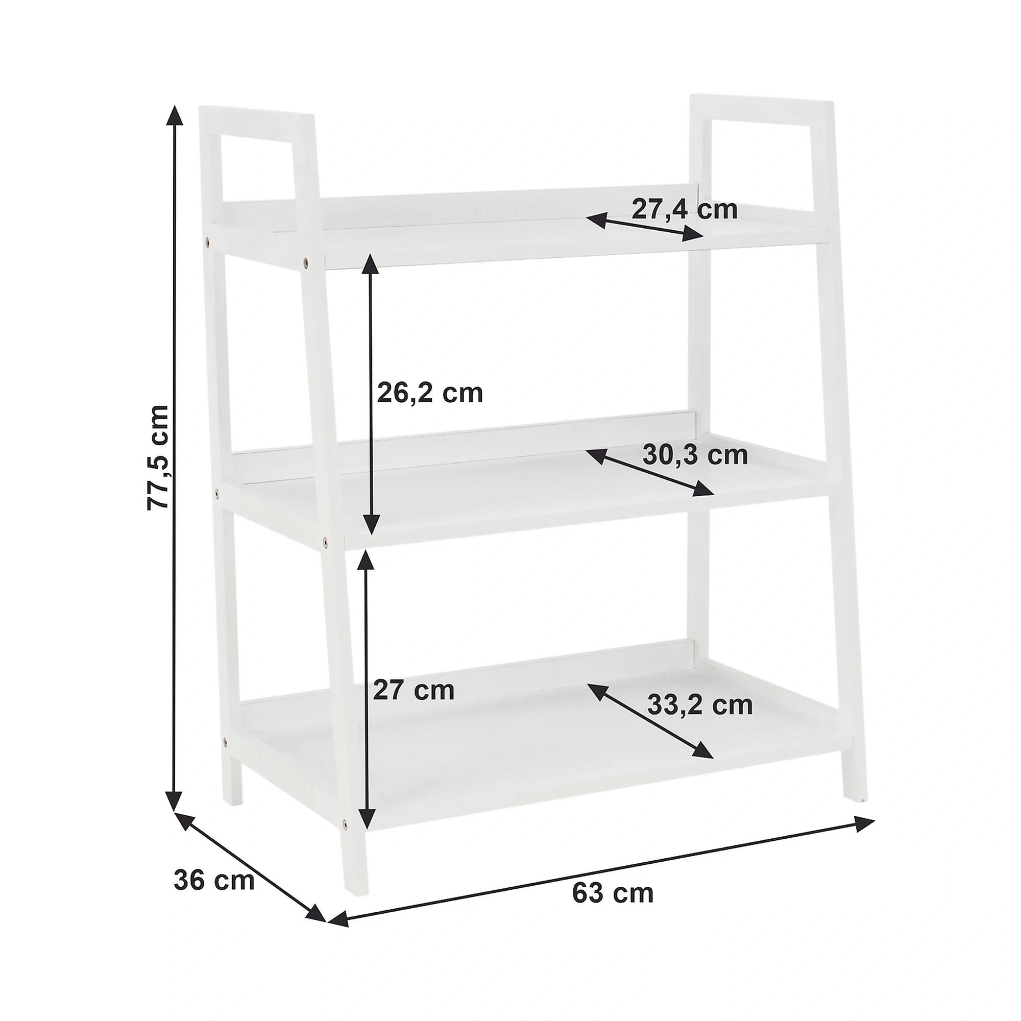 Etajera REON TYP 1, alb, 63x36x78 cm