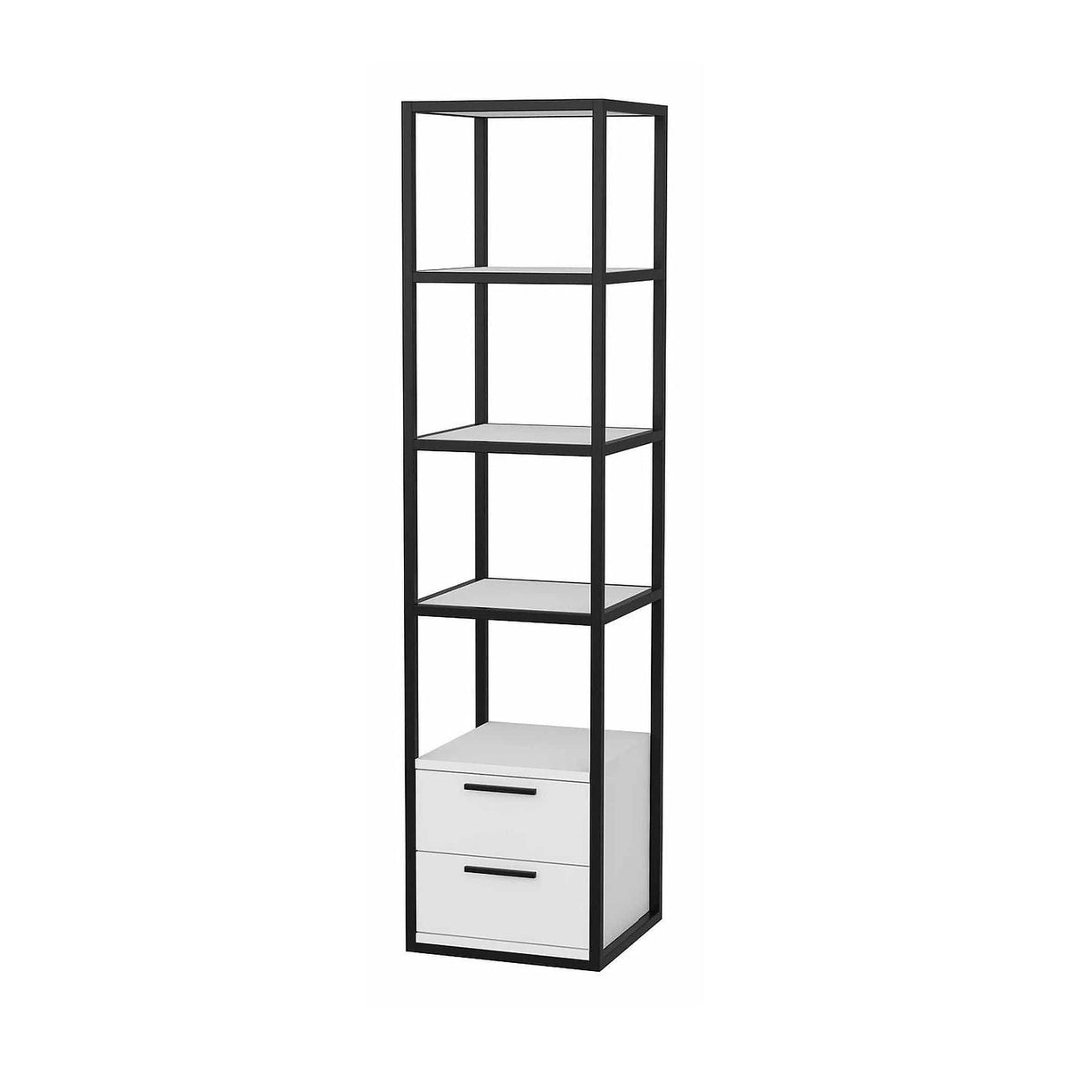 Etajera ROBCOSS, negru/alb, PAL/metal, 39x39x160 cm