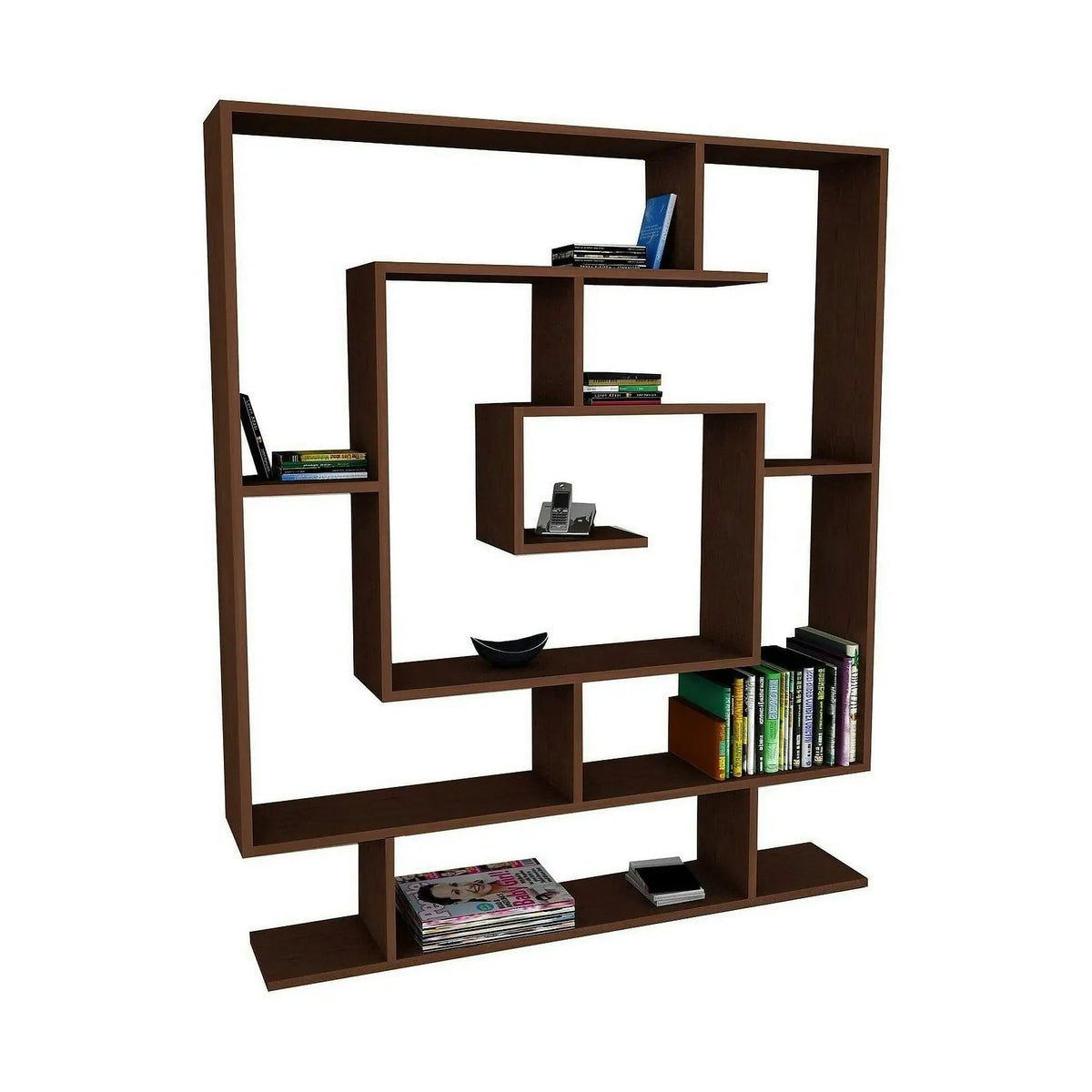 Etajera SARMASIK, wenge, PAL melaminat, 125x22x149 cm