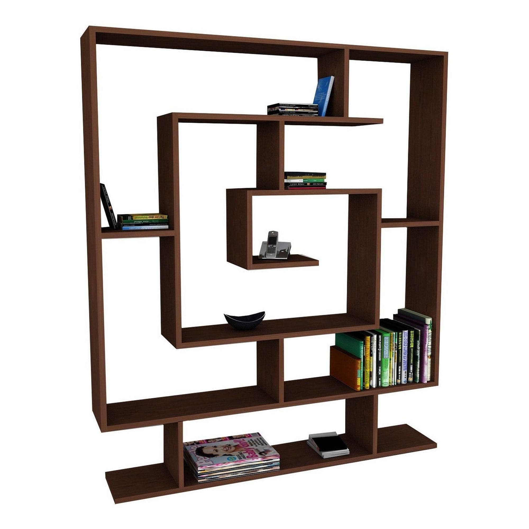 Etajera SARMASIK, wenge, PAL melaminat, 125x22x149 cm