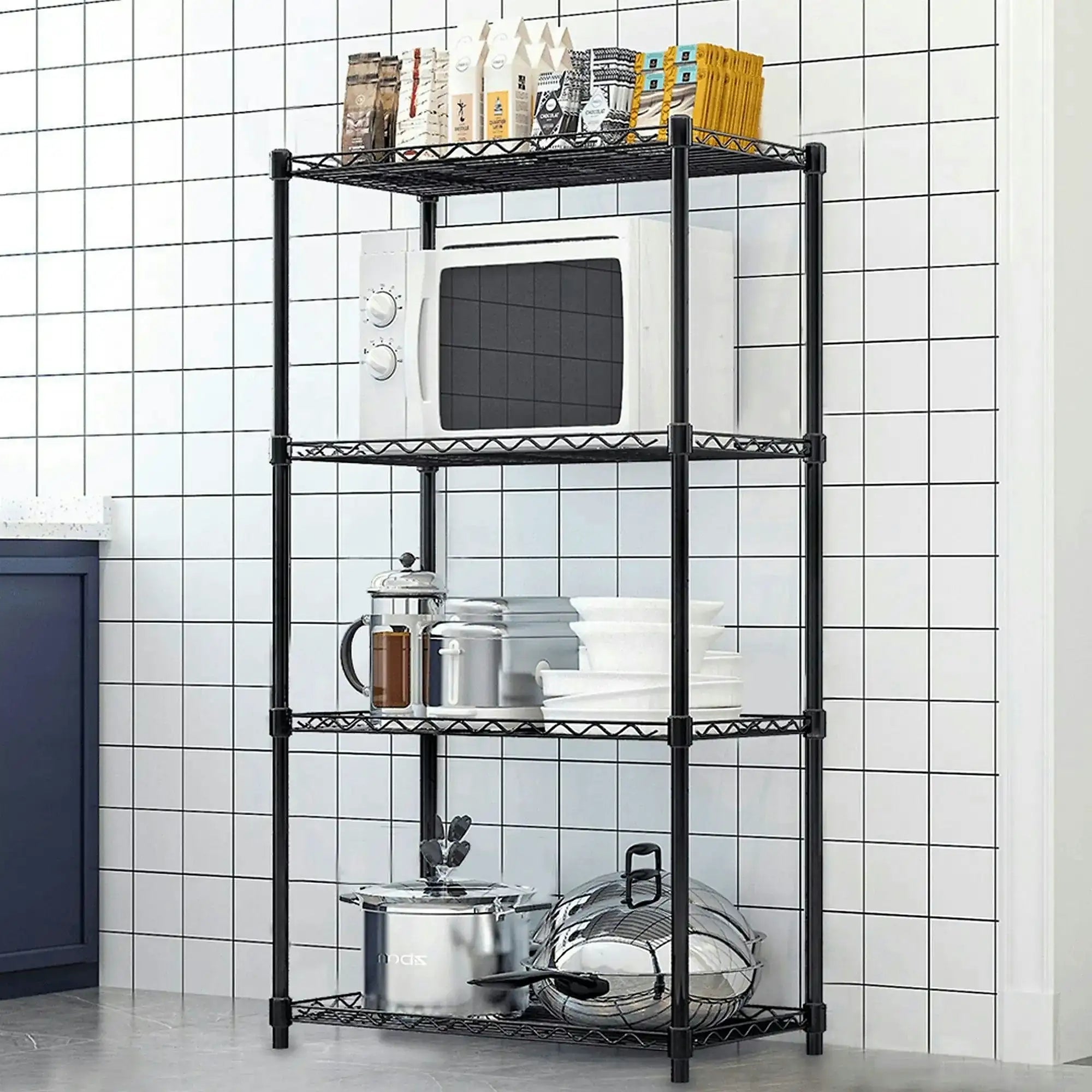 Etajera SUER TYP 1, negru, metal, 56x35x120 cm