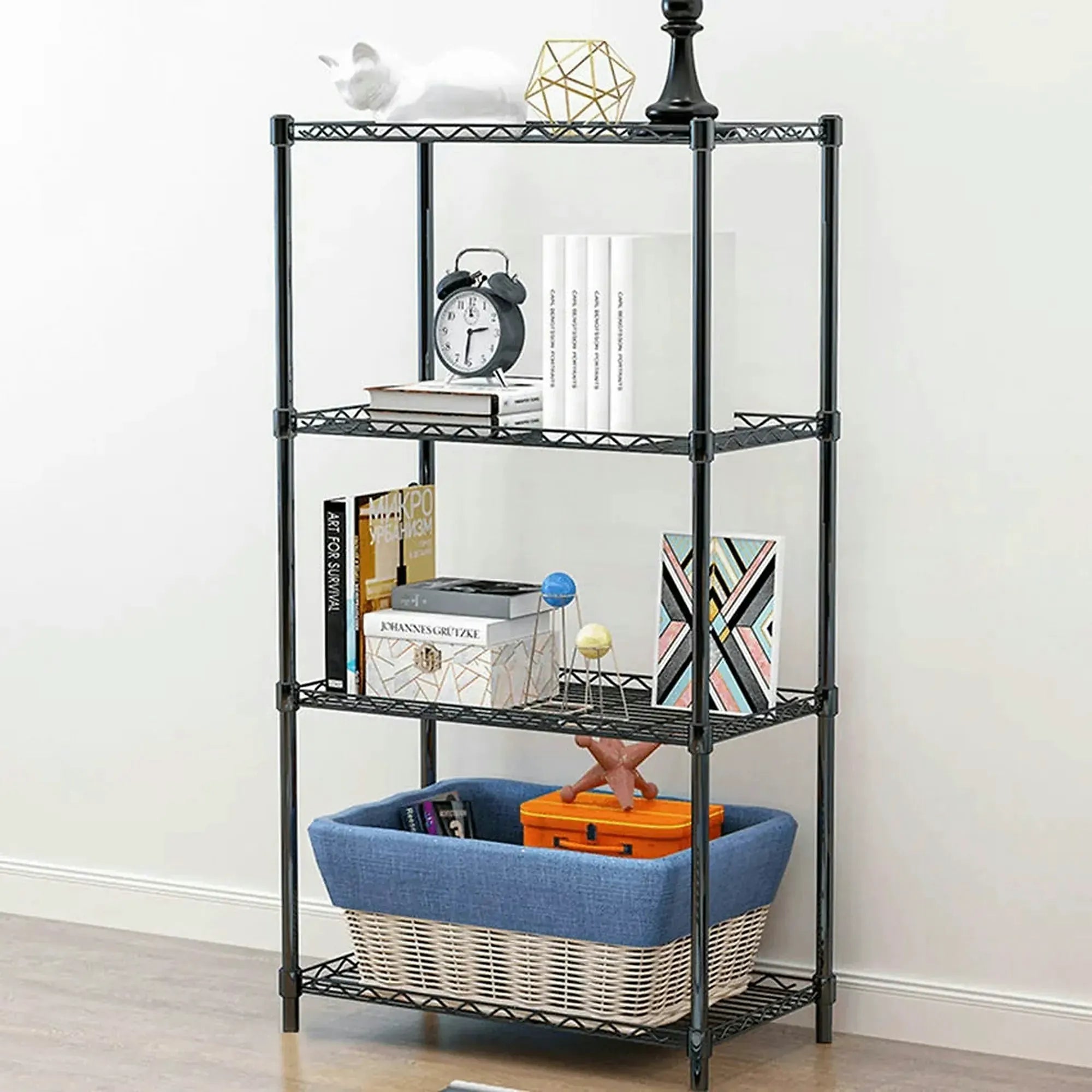 Etajera SUER TYP 1, negru, metal, 56x35x120 cm