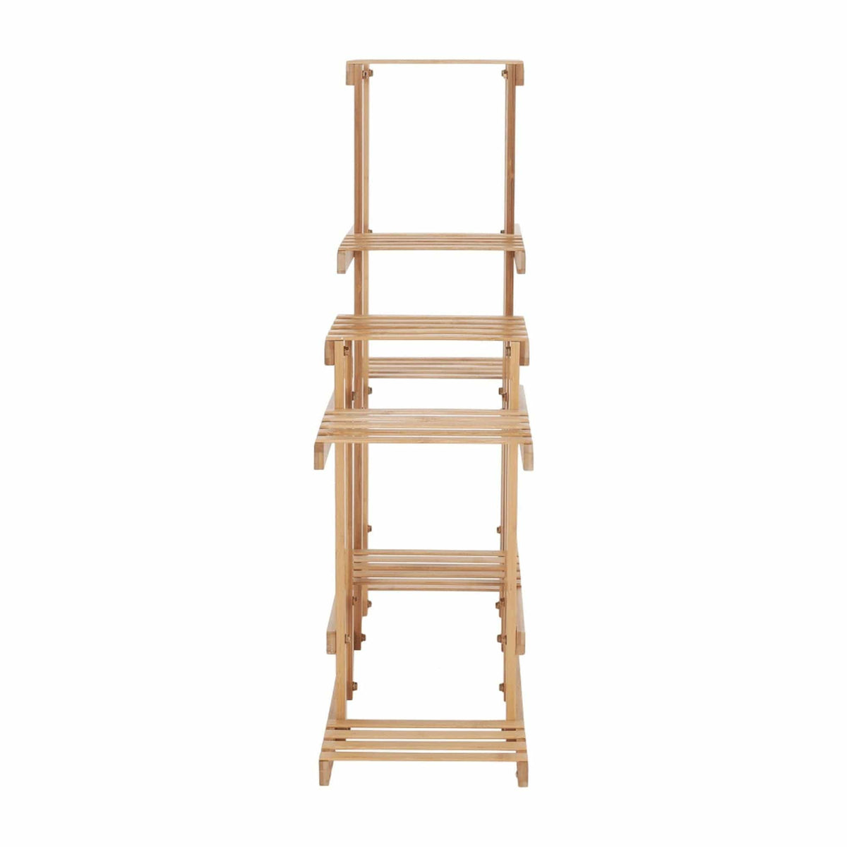 Etajera TABIA, stejar natural, bambus lacuit, 104x25x85 cm