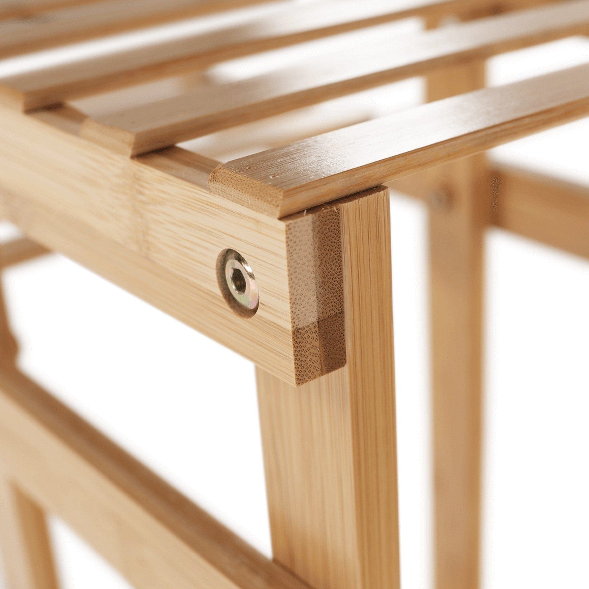 Etajera TABIA, stejar natural, bambus lacuit, 104x25x85 cm