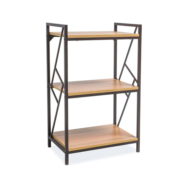 Etajera TABLO R3, stejar/maro inchis, PAL laminat/metal, 60x40x99 cm