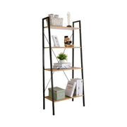 Etajera THEA, stejar/negru, DTD laminat/metal, 60x35x149 cm