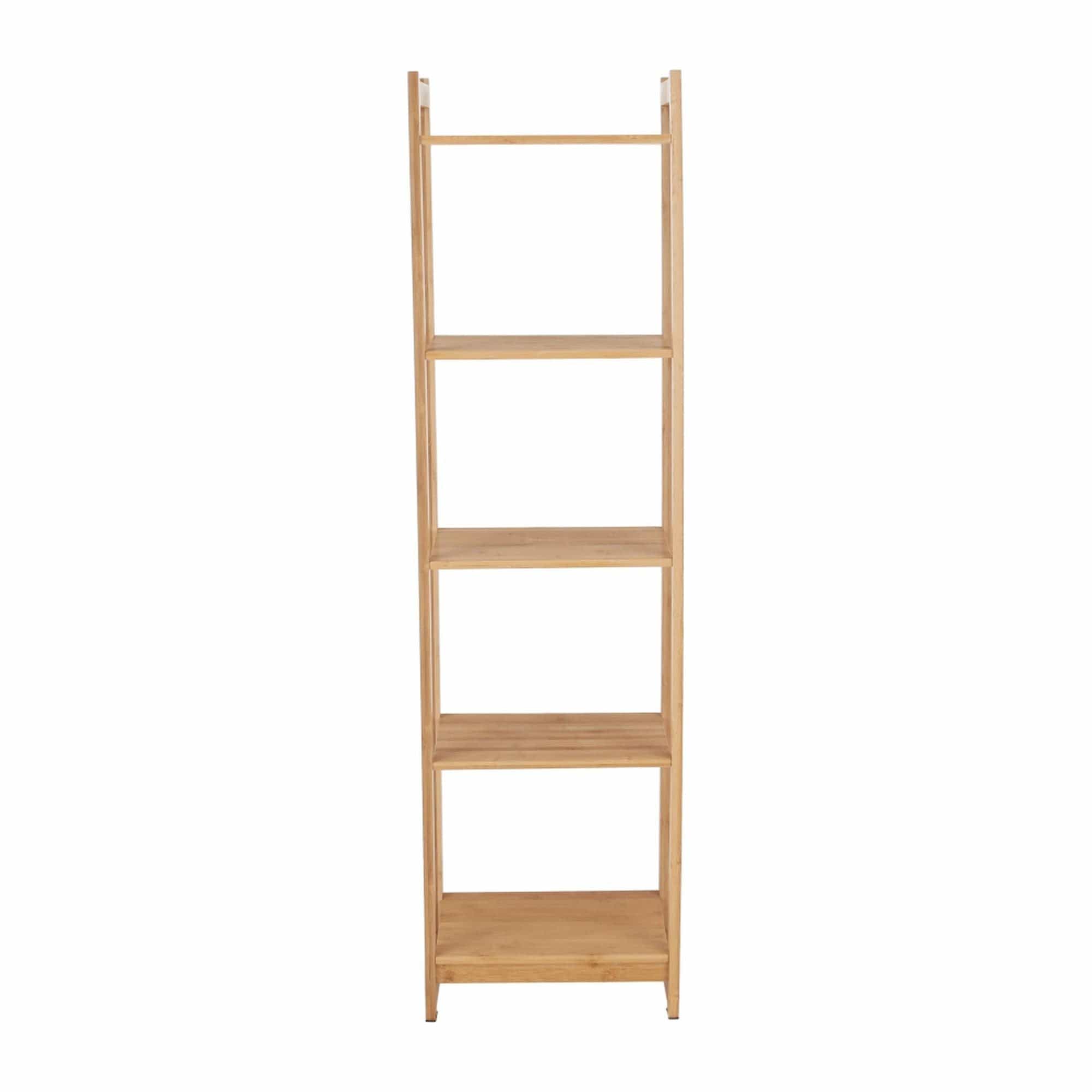 Etajera TIPUL IMPEROR 3, stejar natural, bambus lacuit, 35x25x128 cm