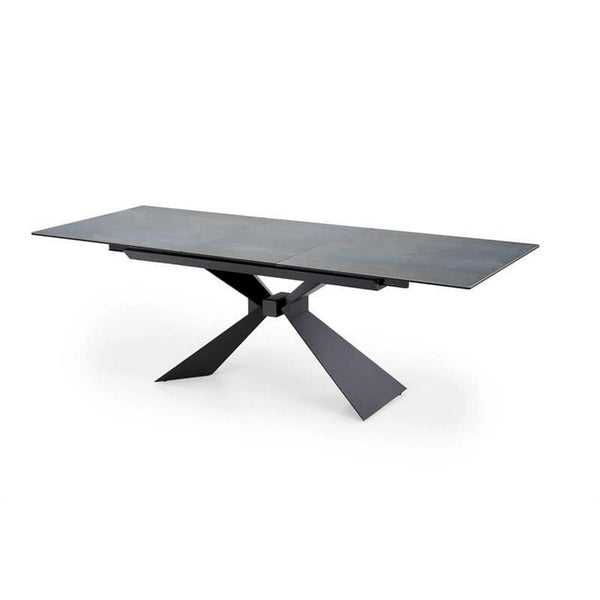 Masa extensibila LUCIANO, albastru/negru, ceramica/sticla/metal, 180/230x90x76 cm