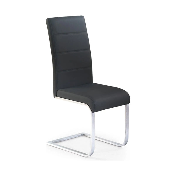 Scaun tapitat K85, negru/crom, metal/piele ecologica, 42X56X100 CM