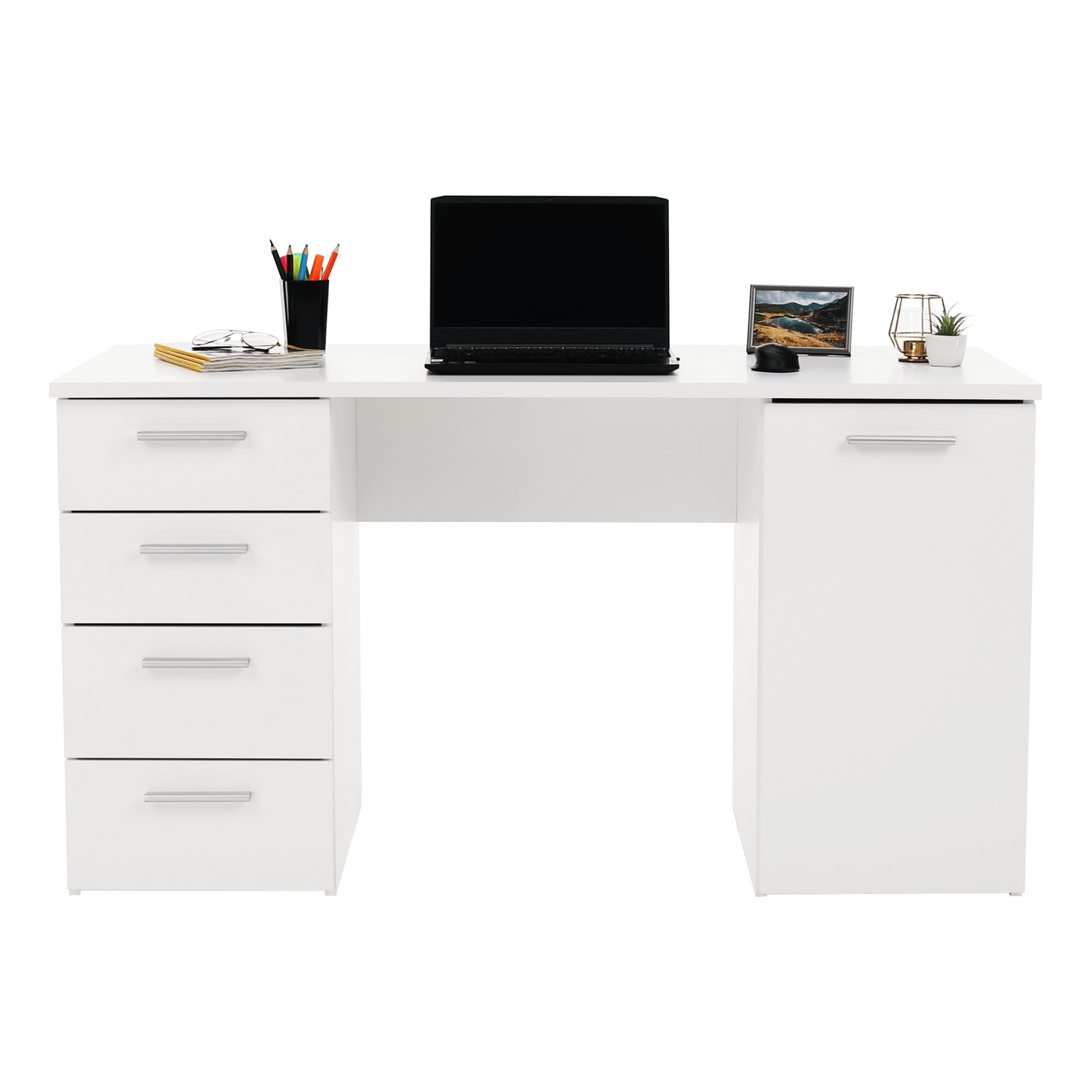 Birou EUSTACH, alb, DTD laminat, 137x60x76 cm