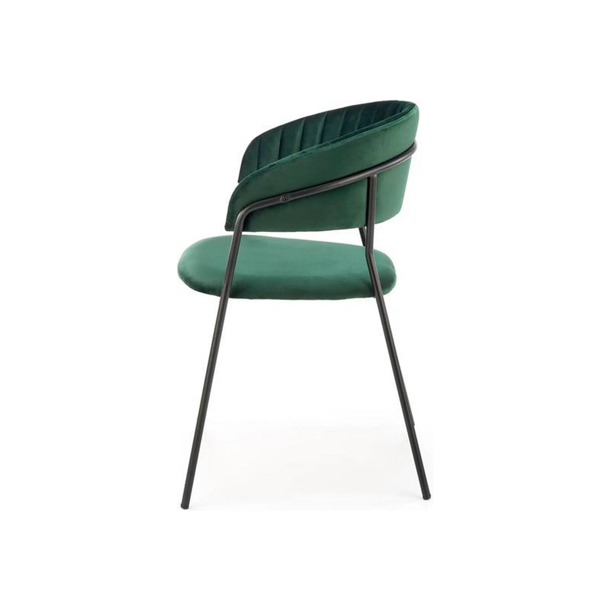 Scaun K426, verde inchis/negru, stofa catifelata/metal, 57x54x79 cm