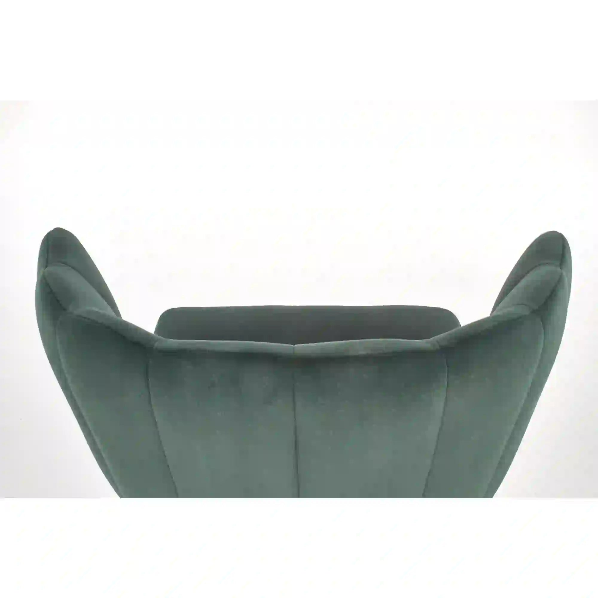 Scaun tapitat K386, verde/negru, stofa catifelata/metal, 60x58x84 cm