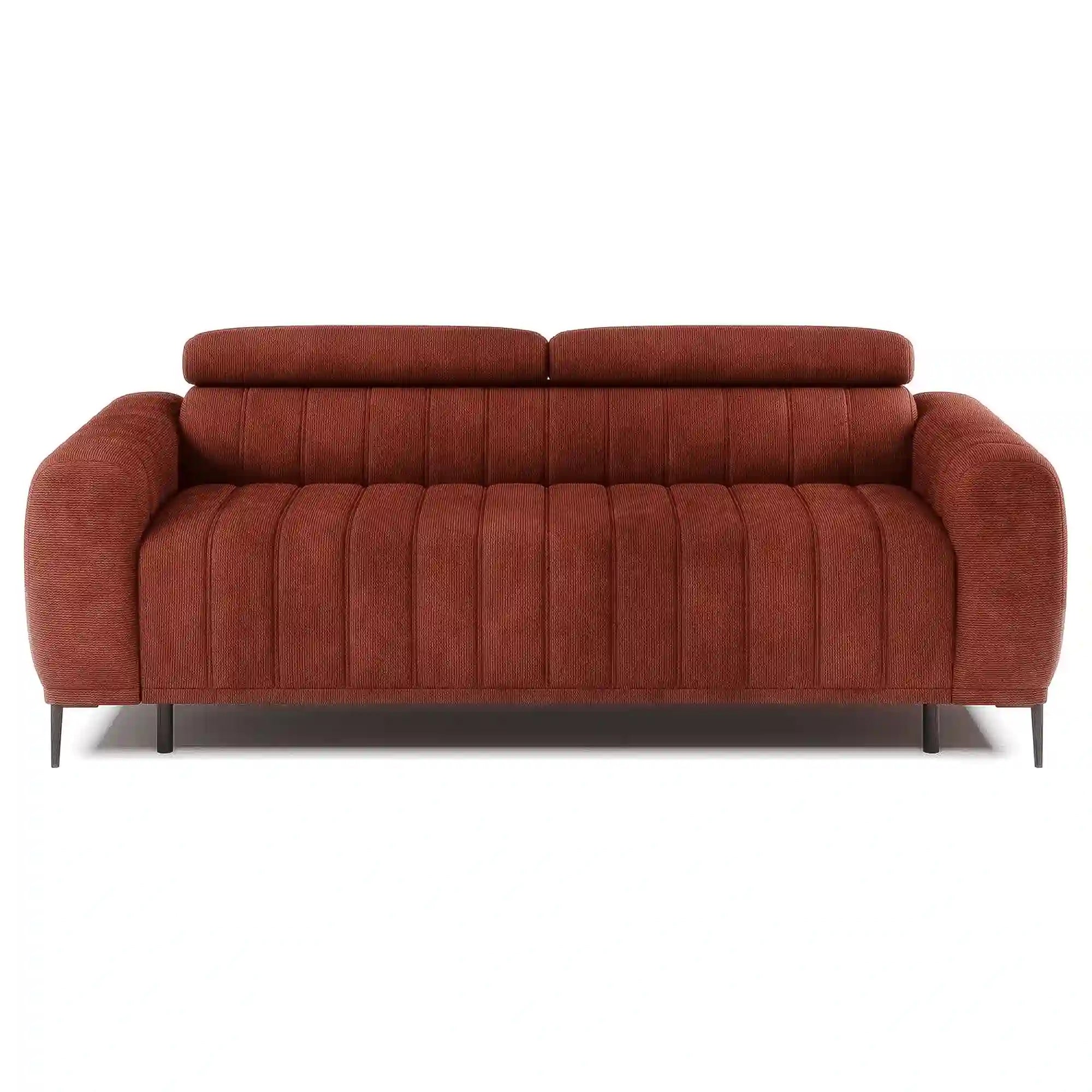 Canapea extensibila GANDI 160, stofa catifelata bej - Riviera 16, Gama Premium, cu tetiere reglabile, 227x102x95 cm